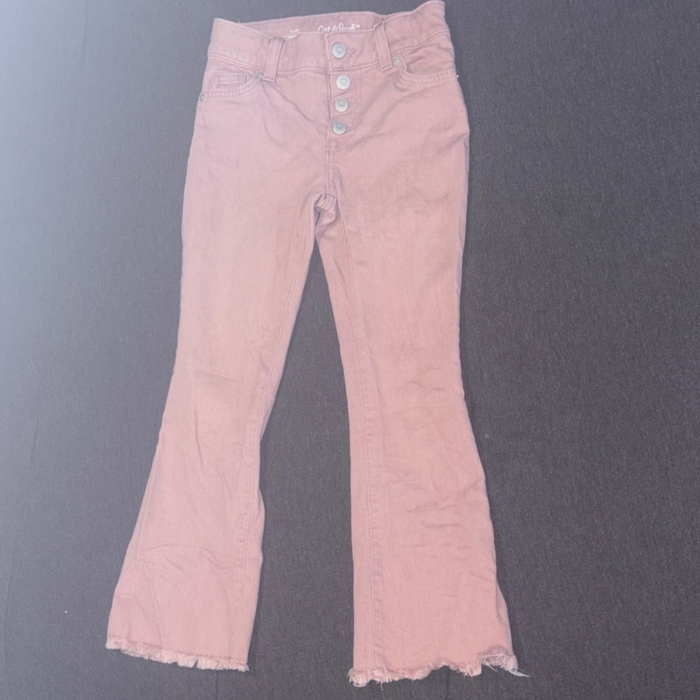 Cat & Jack Mauve Flare Jeans with Button Fly